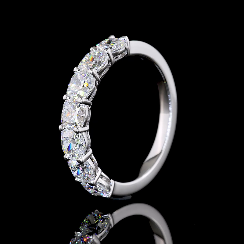4ctw Prong Cushion Seven Stone Band