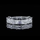 3ctw Emerald East West Prong Diamond Half Eternity Band