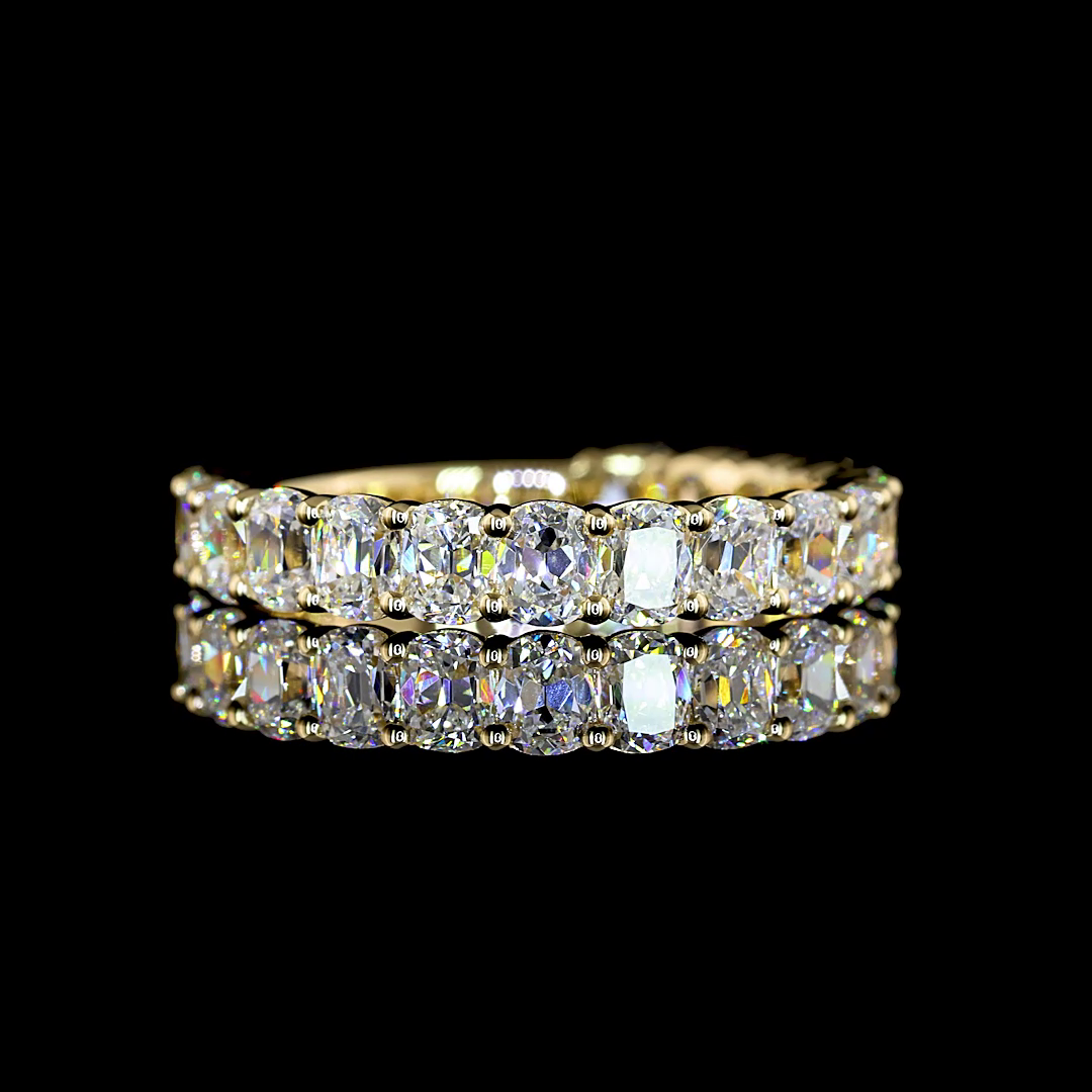 2ctw Antique Cushion Prong Diamond 3/4 Eternity Band