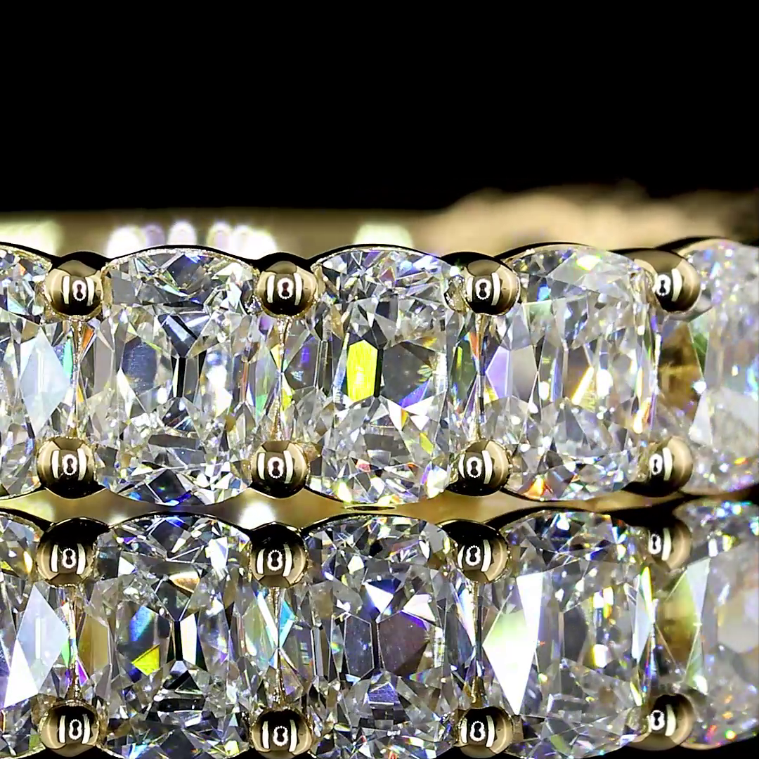 2ctw Antique Cushion Prong Diamond 3/4 Eternity Band