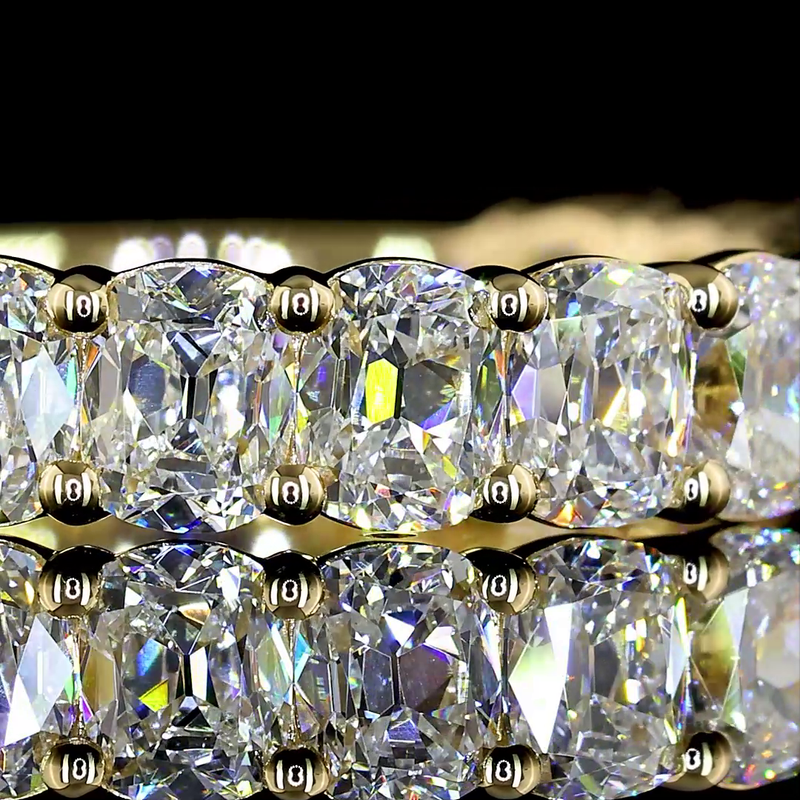 2ctw Antique Cushion Prong Diamond 3/4 Eternity Band