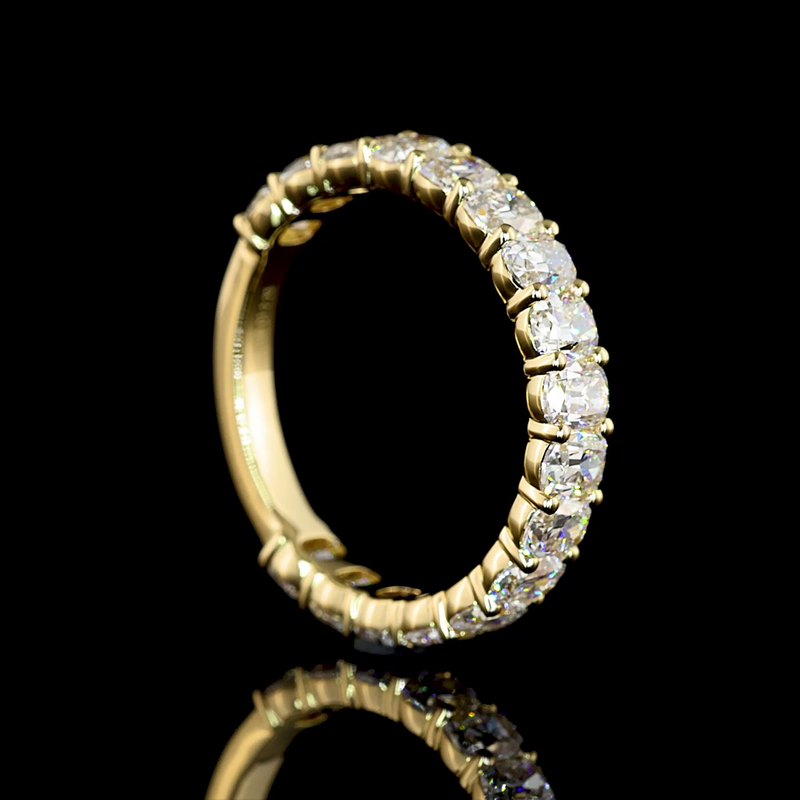 2ctw Antique Cushion Prong Diamond 3/4 Eternity Band