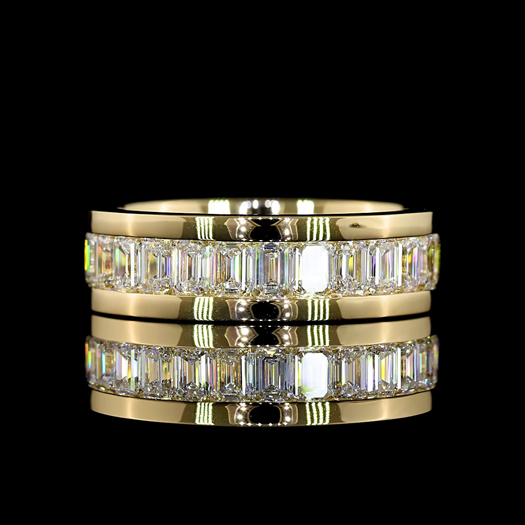 4ctw Emerald Channel Diamond Eternity Band