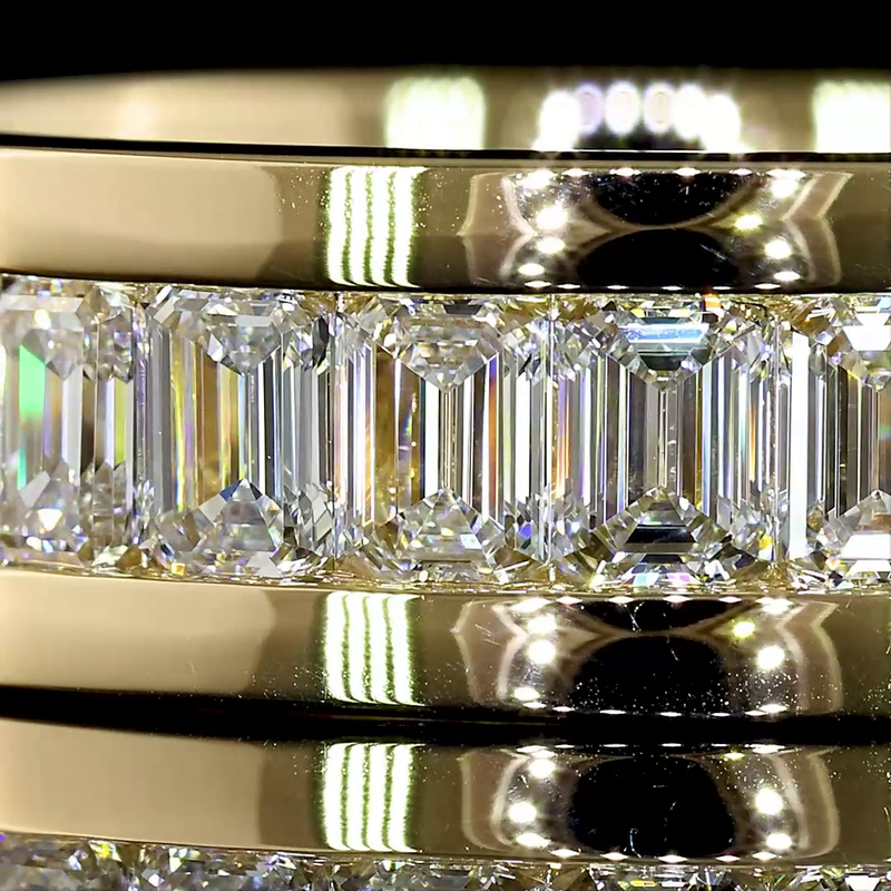 4ctw Emerald Channel Diamond Eternity Band