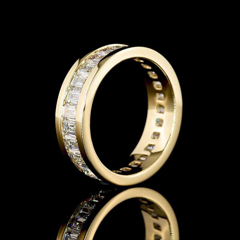 4ctw Emerald Channel Diamond Eternity Band