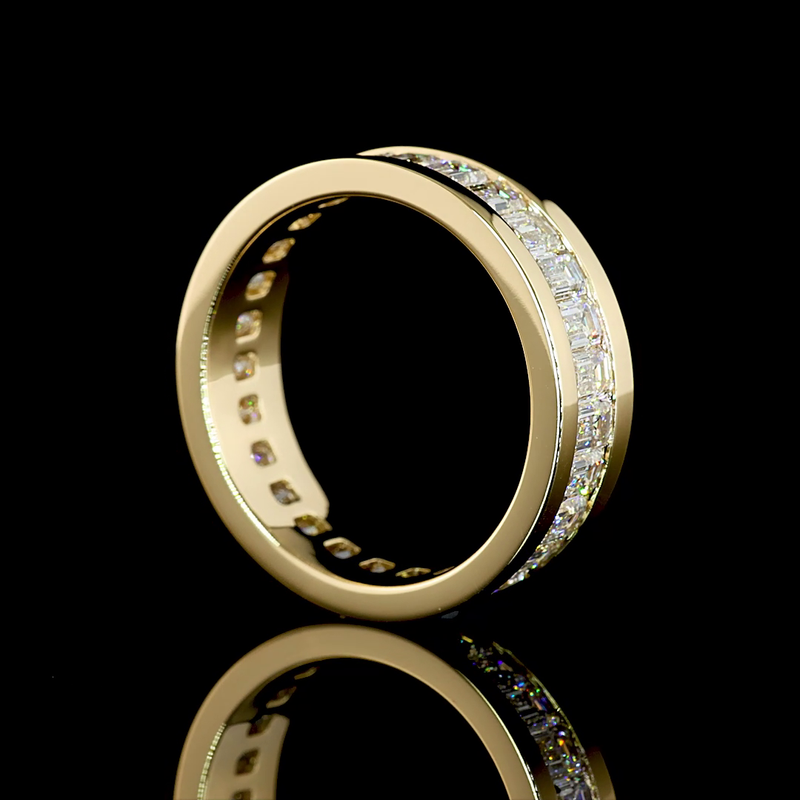 4ctw Emerald Channel Diamond Eternity Band