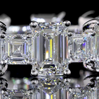 6ctw Emerald & Asscher Prong Diamond Eternity Band