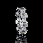 6ctw Emerald & Asscher Prong Diamond Eternity Band