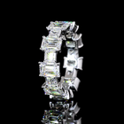 6ctw Emerald & Asscher Prong Diamond Eternity Band