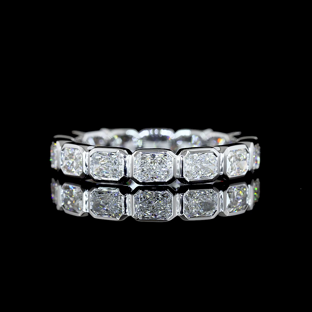 3-3/4ctw Bezel East West Radiant Eternity Band
