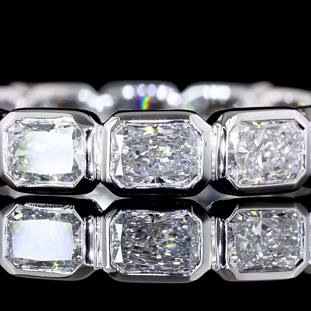 3-3/4ctw Bezel East West Radiant Eternity Band