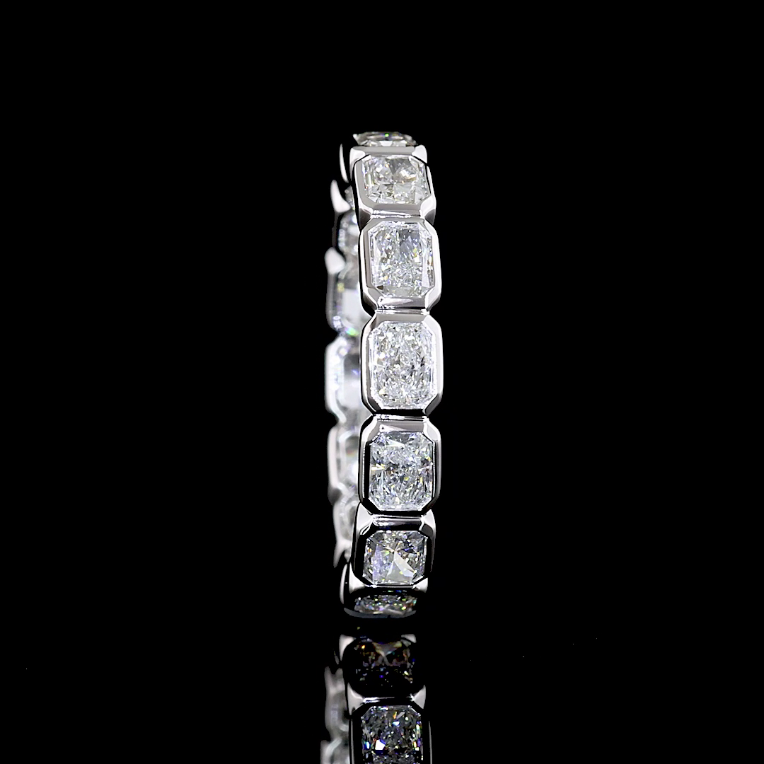 3-3/4ctw Bezel East West Radiant Eternity Band