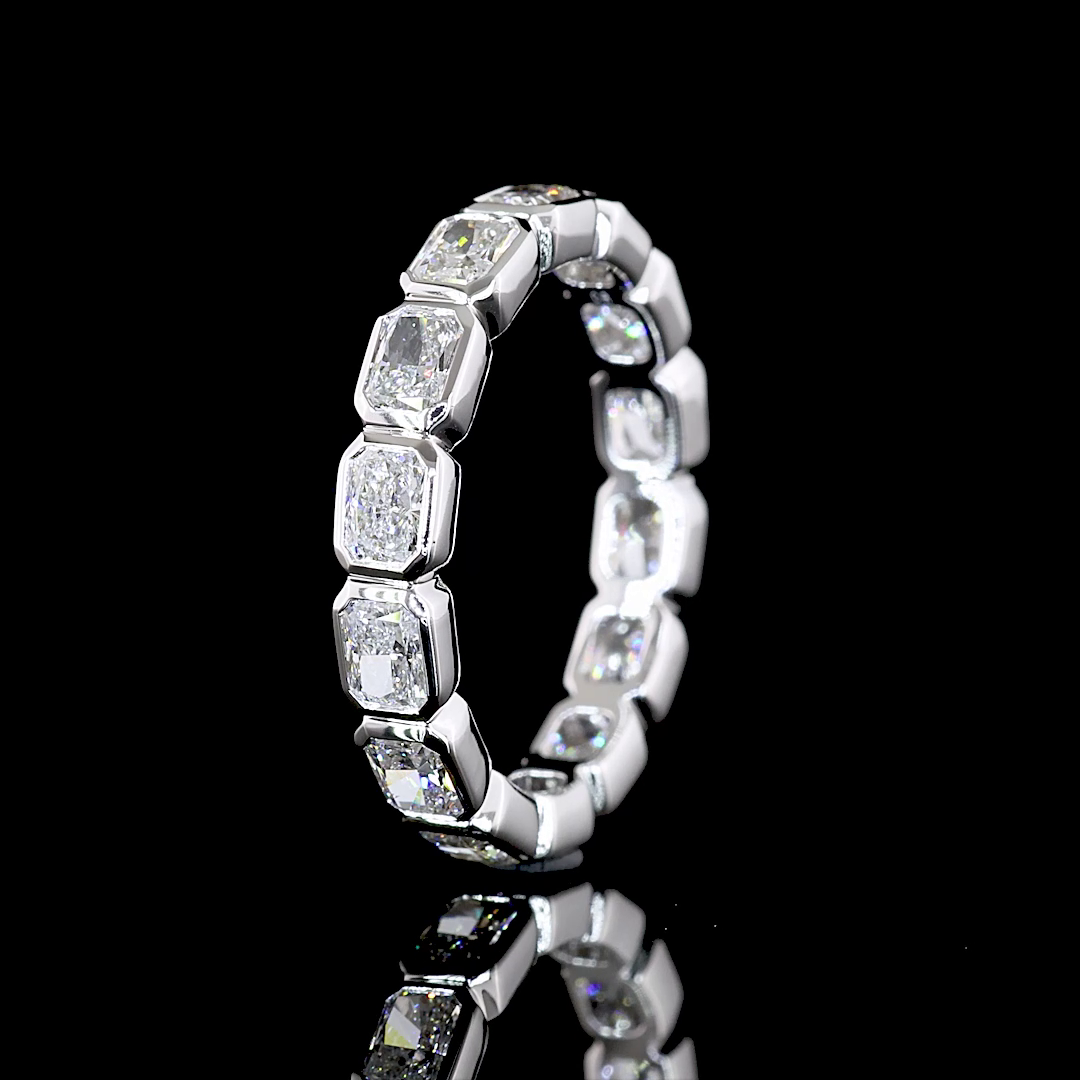 3-3/4ctw Bezel East West Radiant Eternity Band
