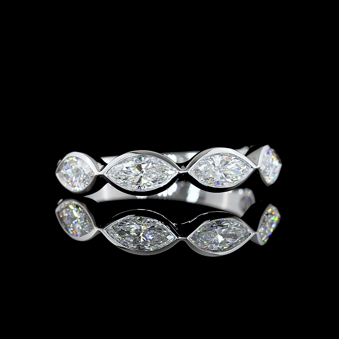 1ctw Bezel East West Marquise Five Stone Band