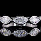1ctw Bezel East West Marquise Five Stone Band