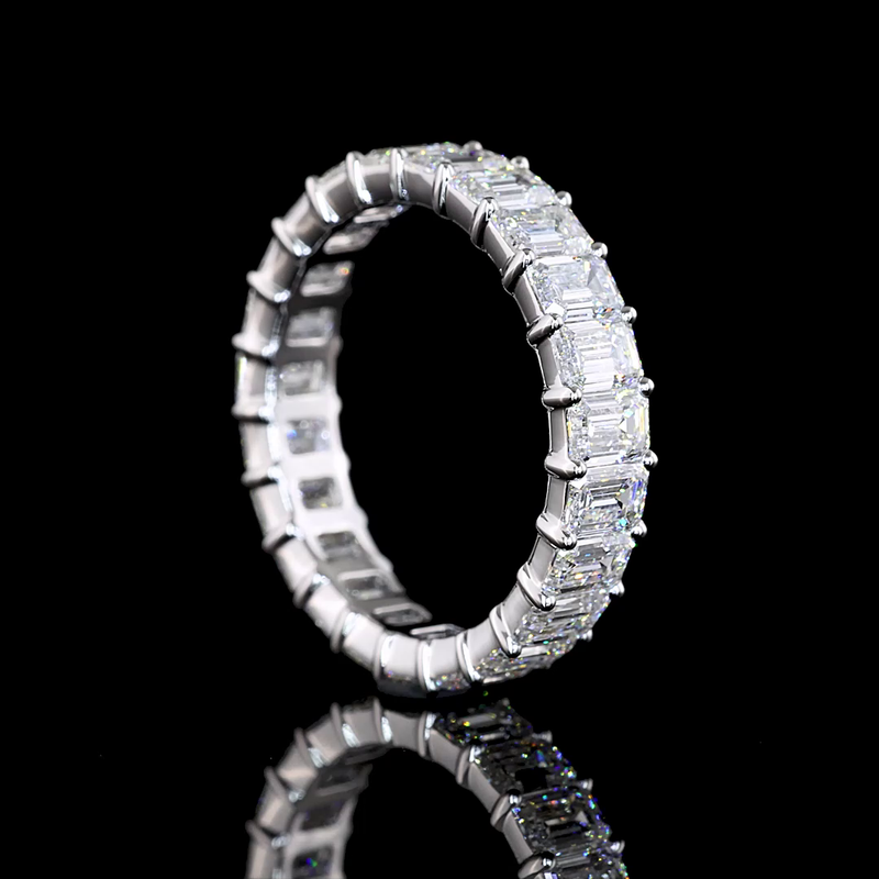 4ctw Emerald Prong Diamond Eternity Band
