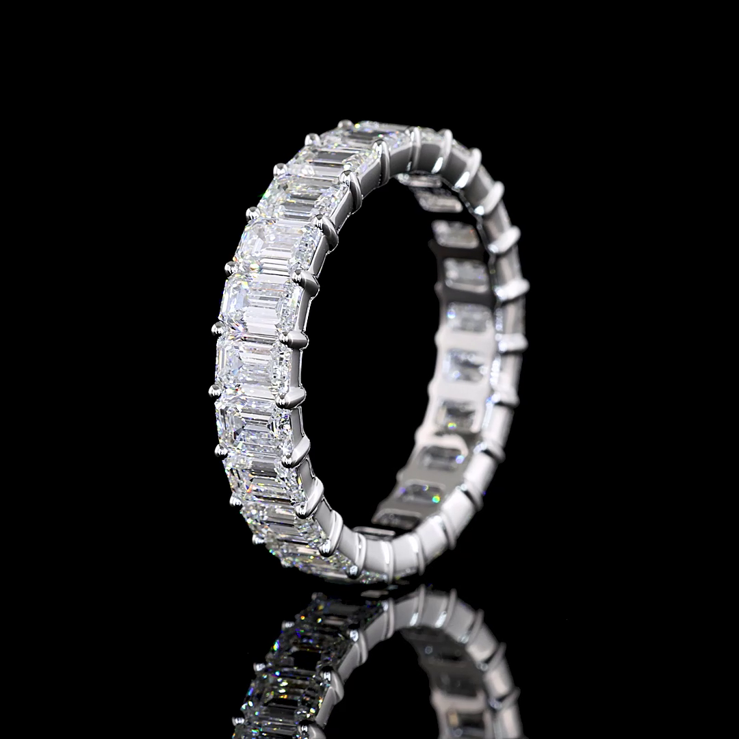 4ctw Emerald Prong Diamond Eternity Band