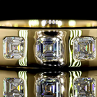 3-1/2ctw Asscher Flush Diamond Eternity Band
