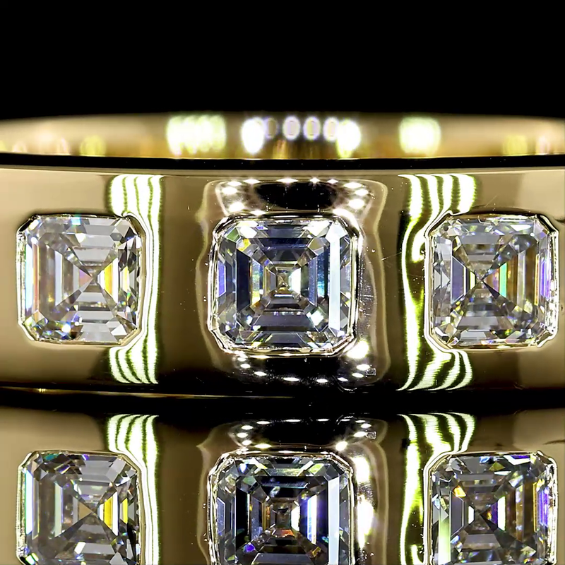 3-1/2ctw Asscher Flush Diamond Eternity Band