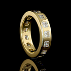 3-1/2ctw Asscher Flush Diamond Eternity Band