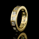 3-1/2ctw Asscher Flush Diamond Eternity Band