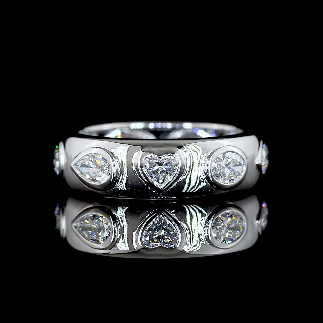 1-1/2ctw Mixed Shape East West Flush Diamond Eternity Band