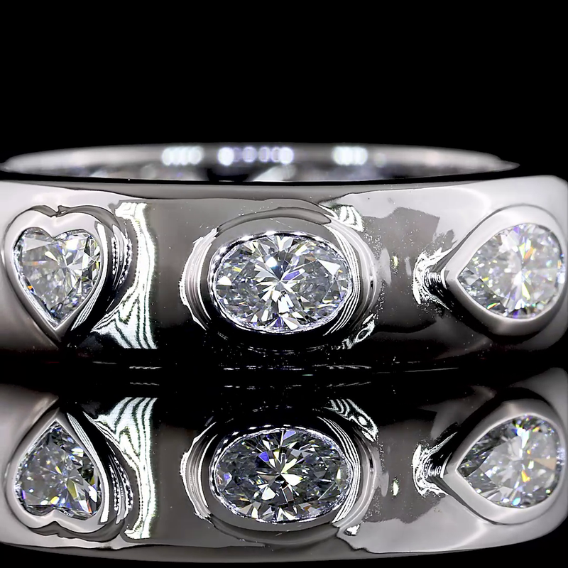 1-1/2ctw Mixed Shape East West Flush Diamond Eternity Band
