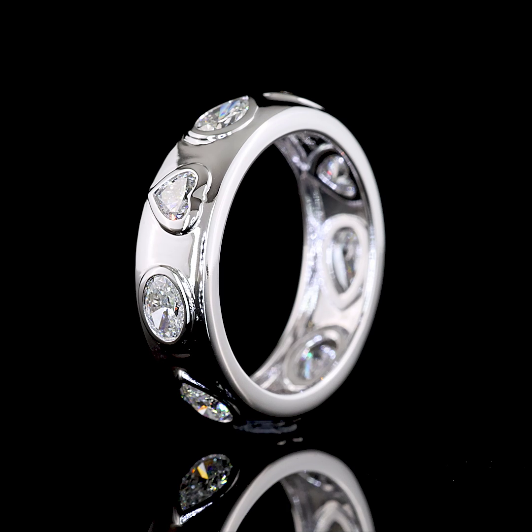 1-1/2ctw Mixed Shape East West Flush Diamond Eternity Band
