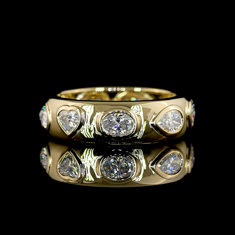 1-1/2ctw Mixed Shape East West Flush Diamond Eternity Band