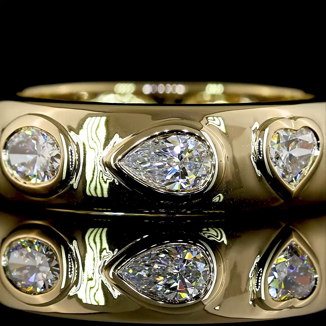 1-1/2ctw Mixed Shape East West Flush Diamond Eternity Band
