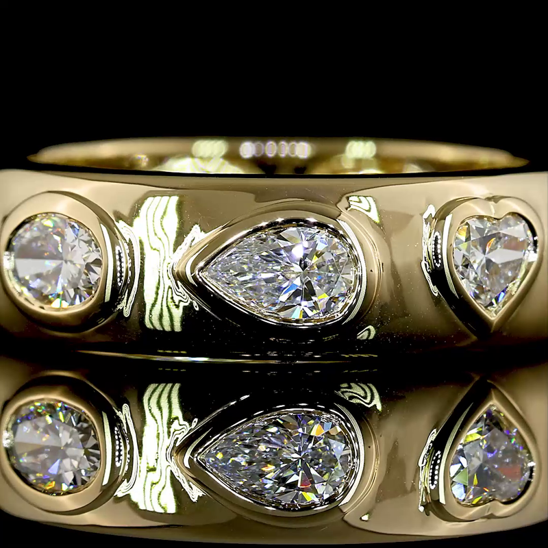 1-1/2ctw Mixed Shape East West Flush Diamond Eternity Band