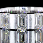 1-1/2ctw Emerald Half Bezel Diamond Eternity Band