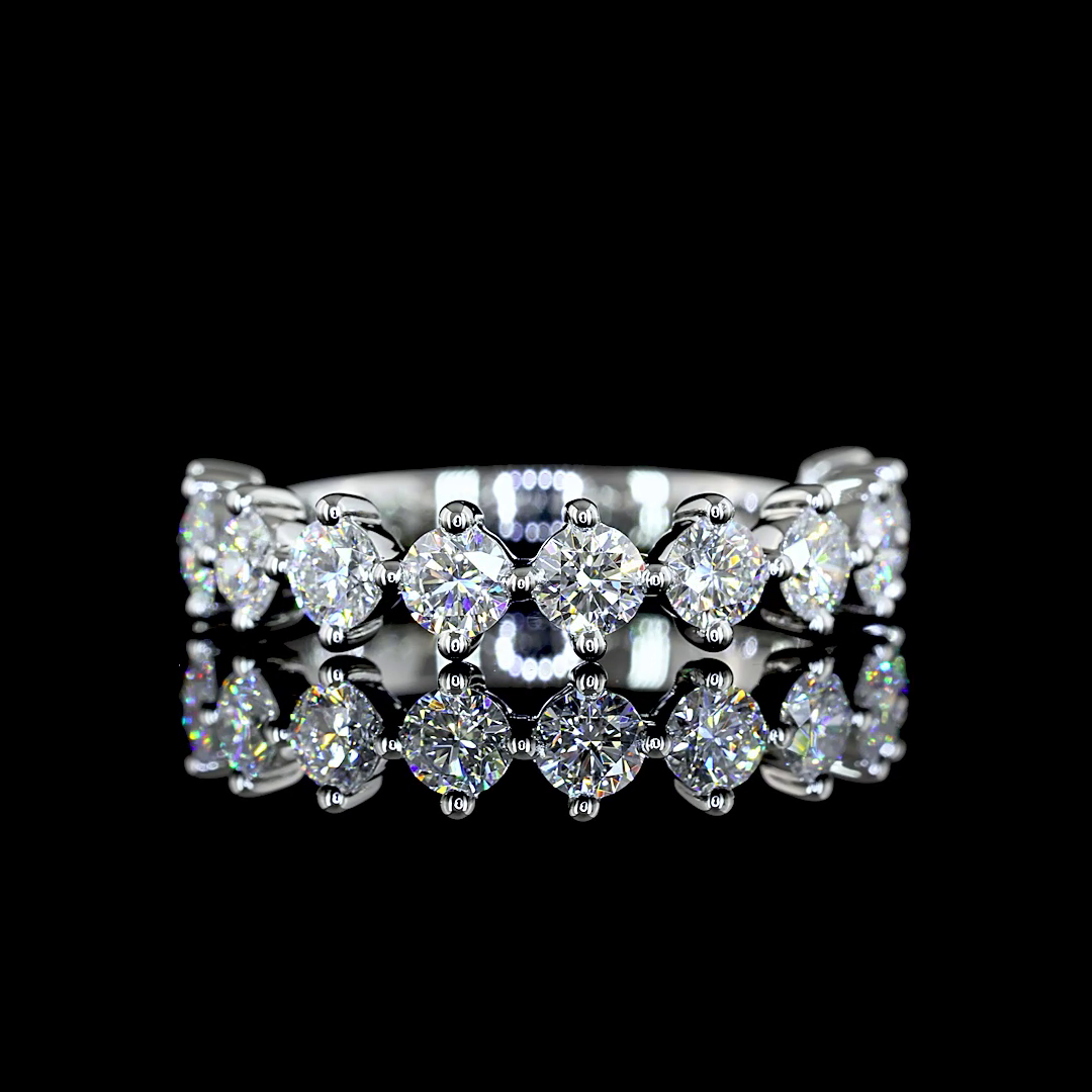 3/4ctw Prong Round Half Eternity Band