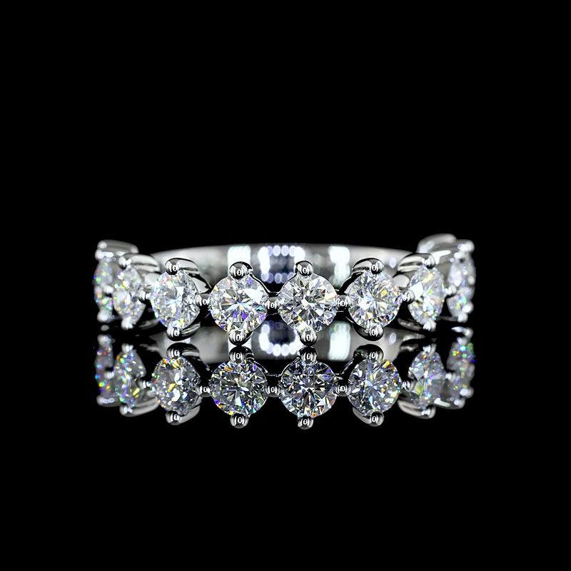 3/4ctw Prong Round Half Eternity Band