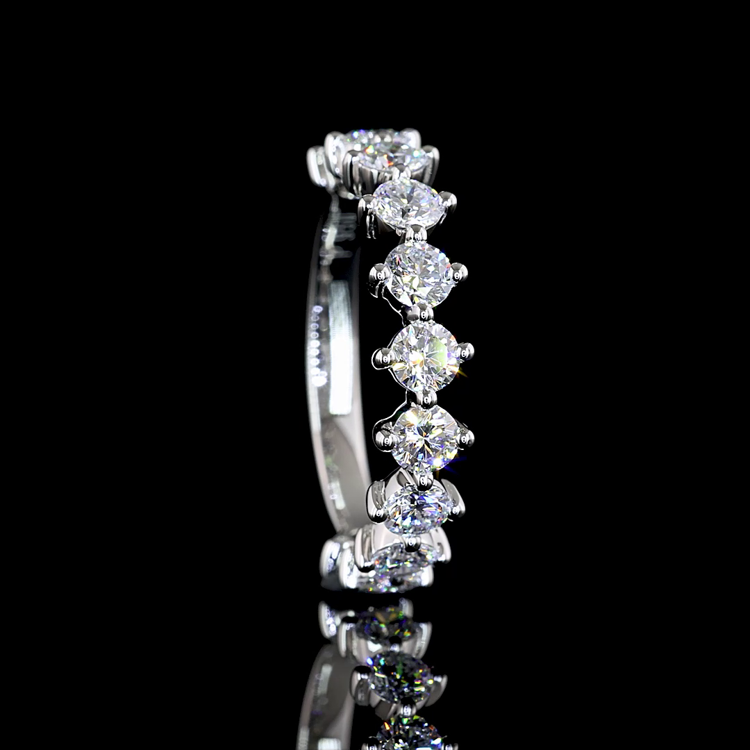 3/4ctw Prong Round Half Eternity Band