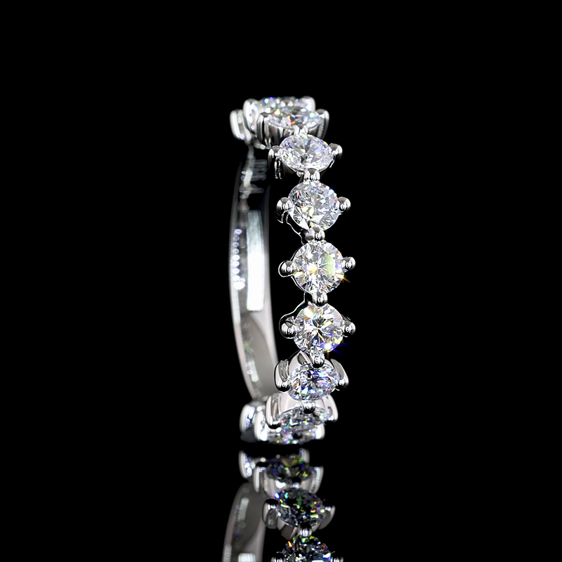 3/4ctw Prong Round Half Eternity Band