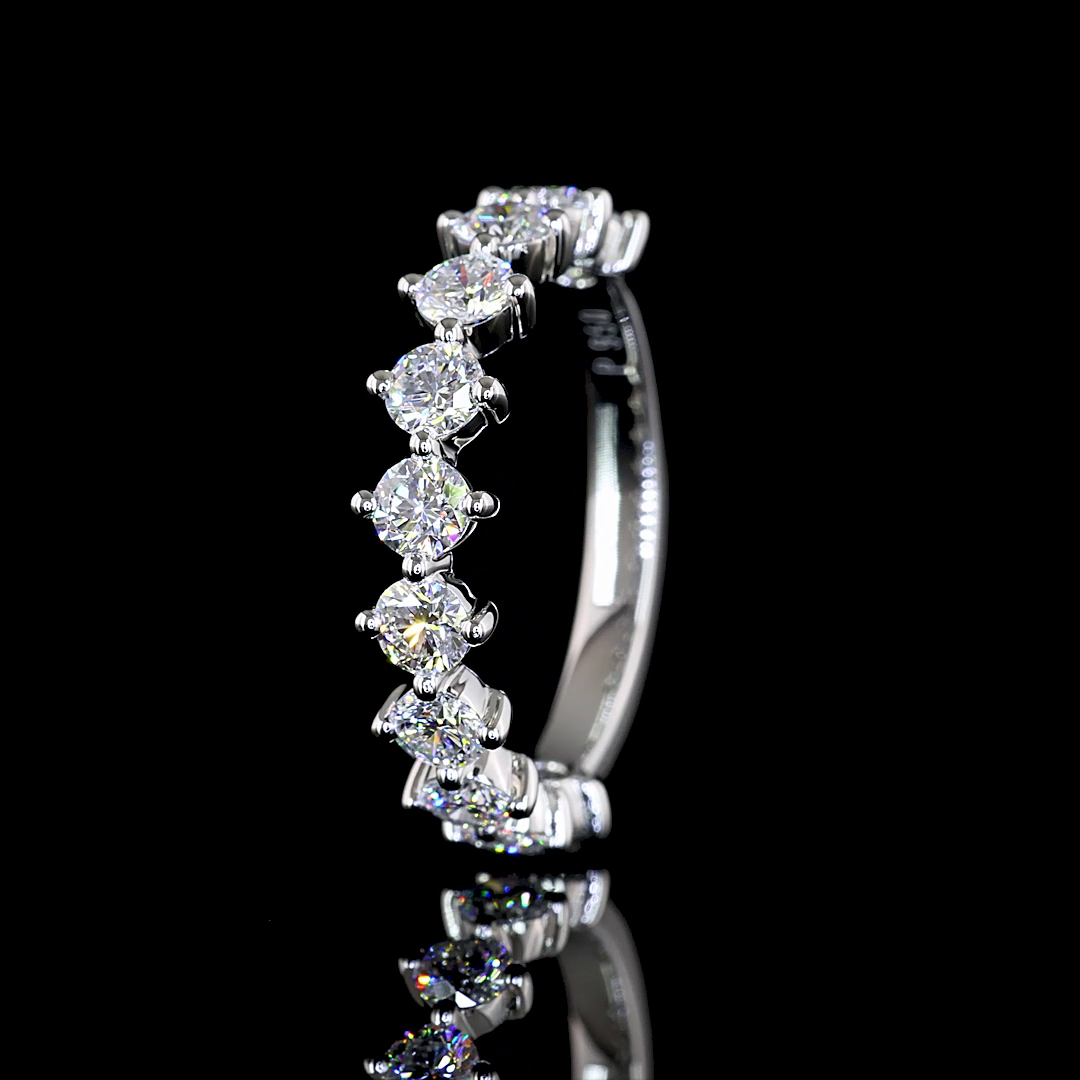 3/4ctw Prong Round Half Eternity Band