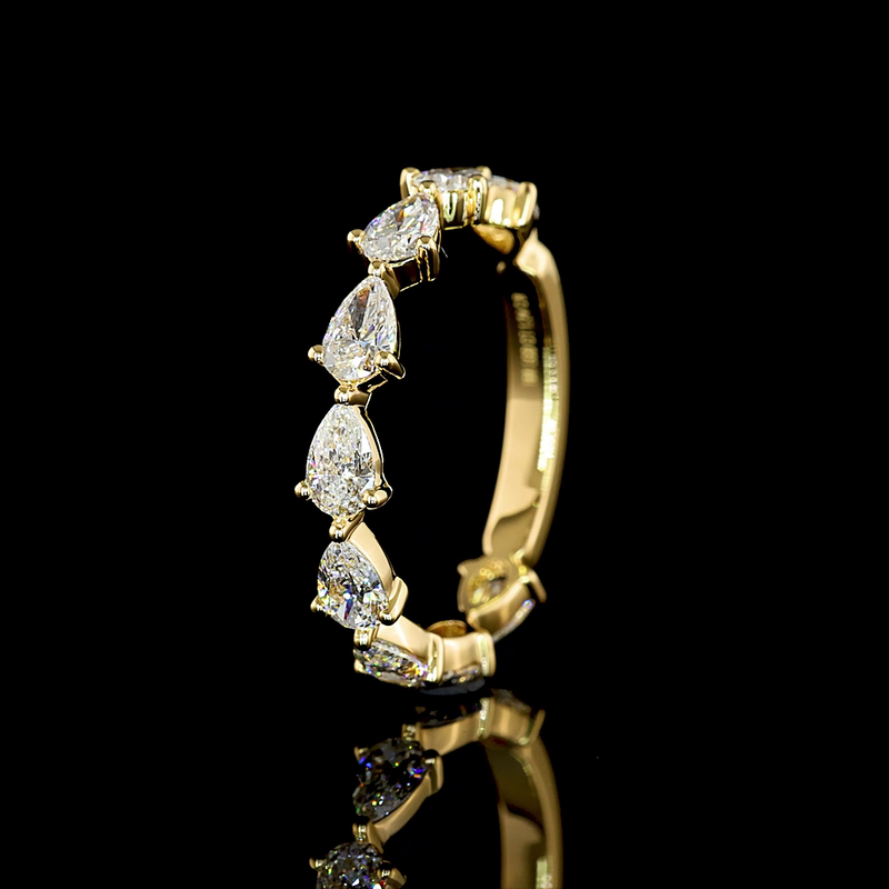 1-1/4ctw Prong East West Pear 3/4 Eternity Band