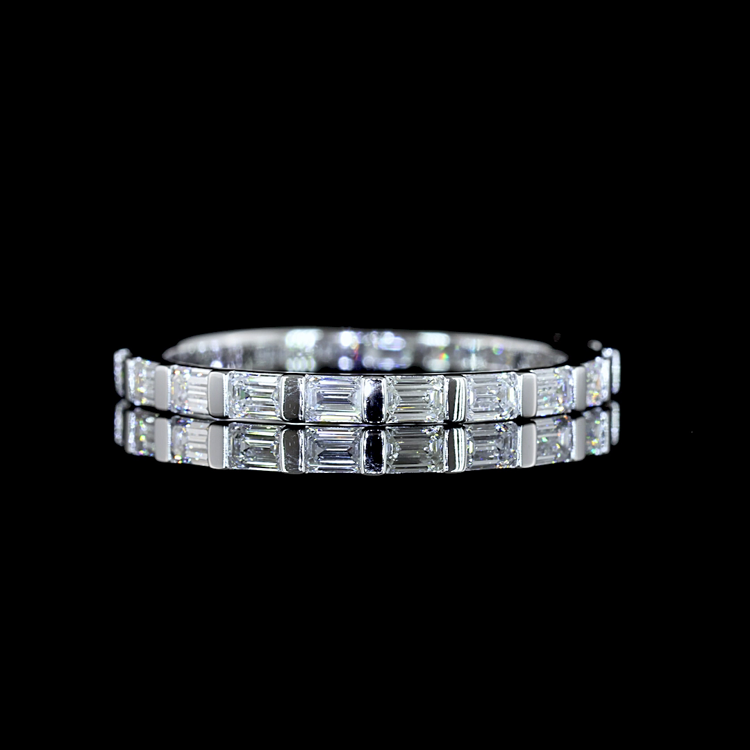 3/4ctw Half Bezel East West Emerald 3/4 Eternity Band