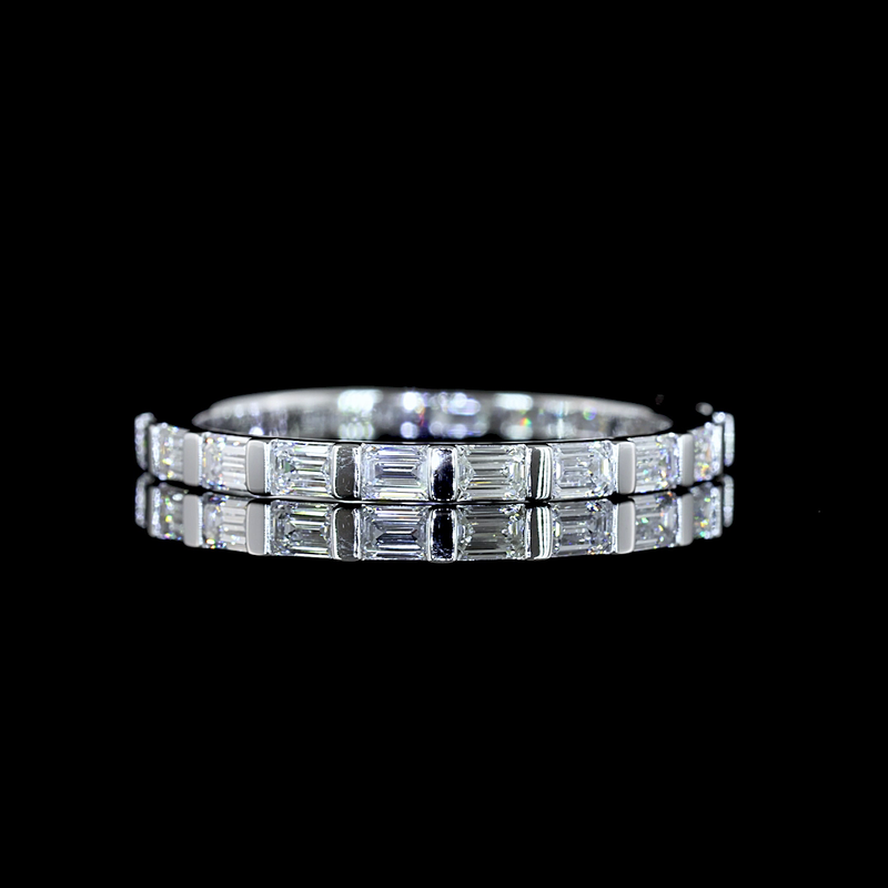 3/4ctw Half Bezel East West Emerald 3/4 Eternity Band