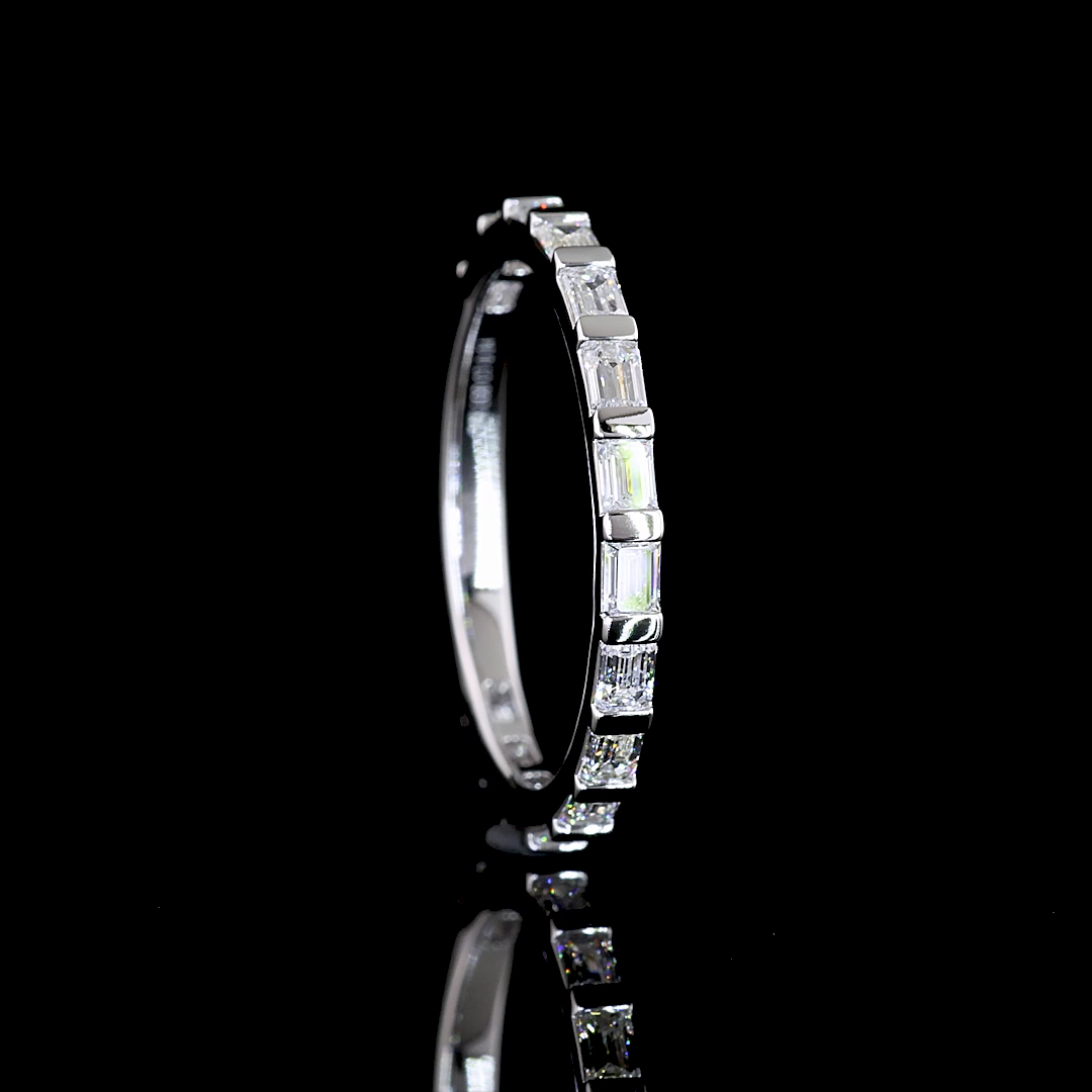 3/4ctw Half Bezel East West Emerald 3/4 Eternity Band