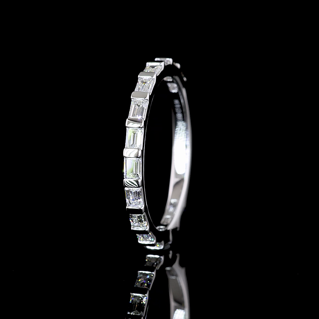 3/4ctw Half Bezel East West Emerald 3/4 Eternity Band