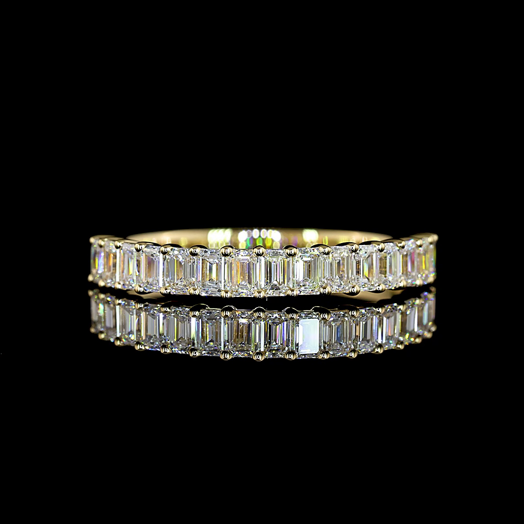 1ctw Prong Emerald 3/4 Eternity Band