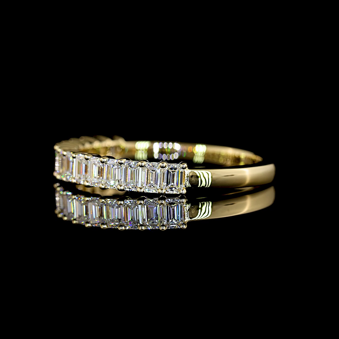 1ctw Prong Emerald 3/4 Eternity Band