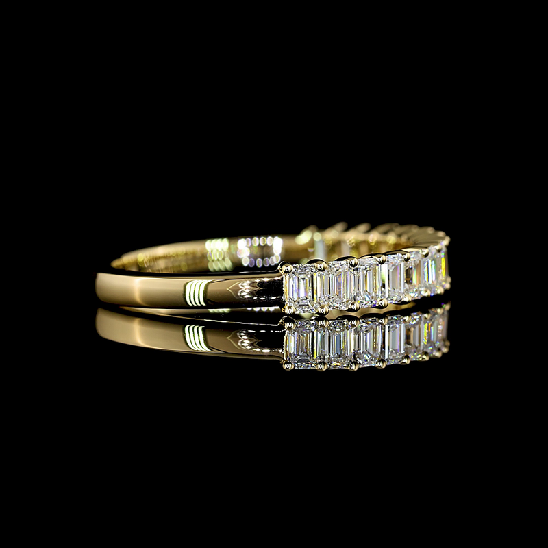 1ctw Prong Emerald 3/4 Eternity Band