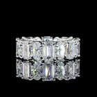 7ctw Emerald & Oval Prong Diamond Eternity Band