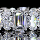 7ctw Emerald & Oval Prong Diamond Eternity Band