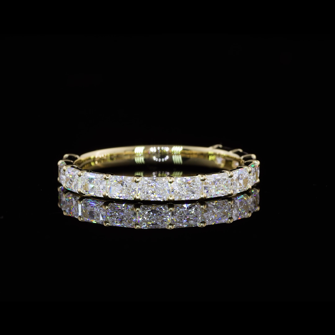 2-1/4ctw Prong East West Radiant Half Eternity Band