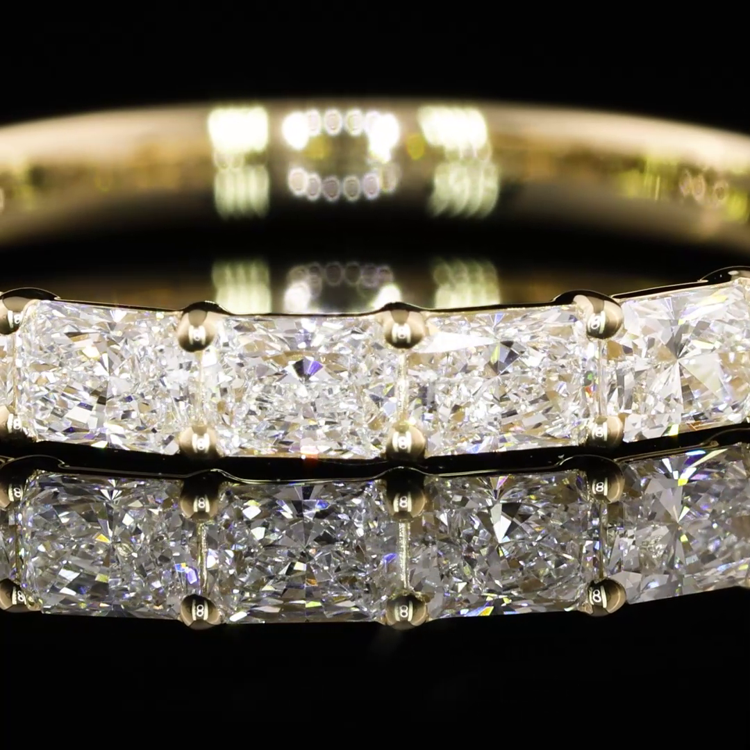 2-1/4ctw Prong East West Radiant Half Eternity Band