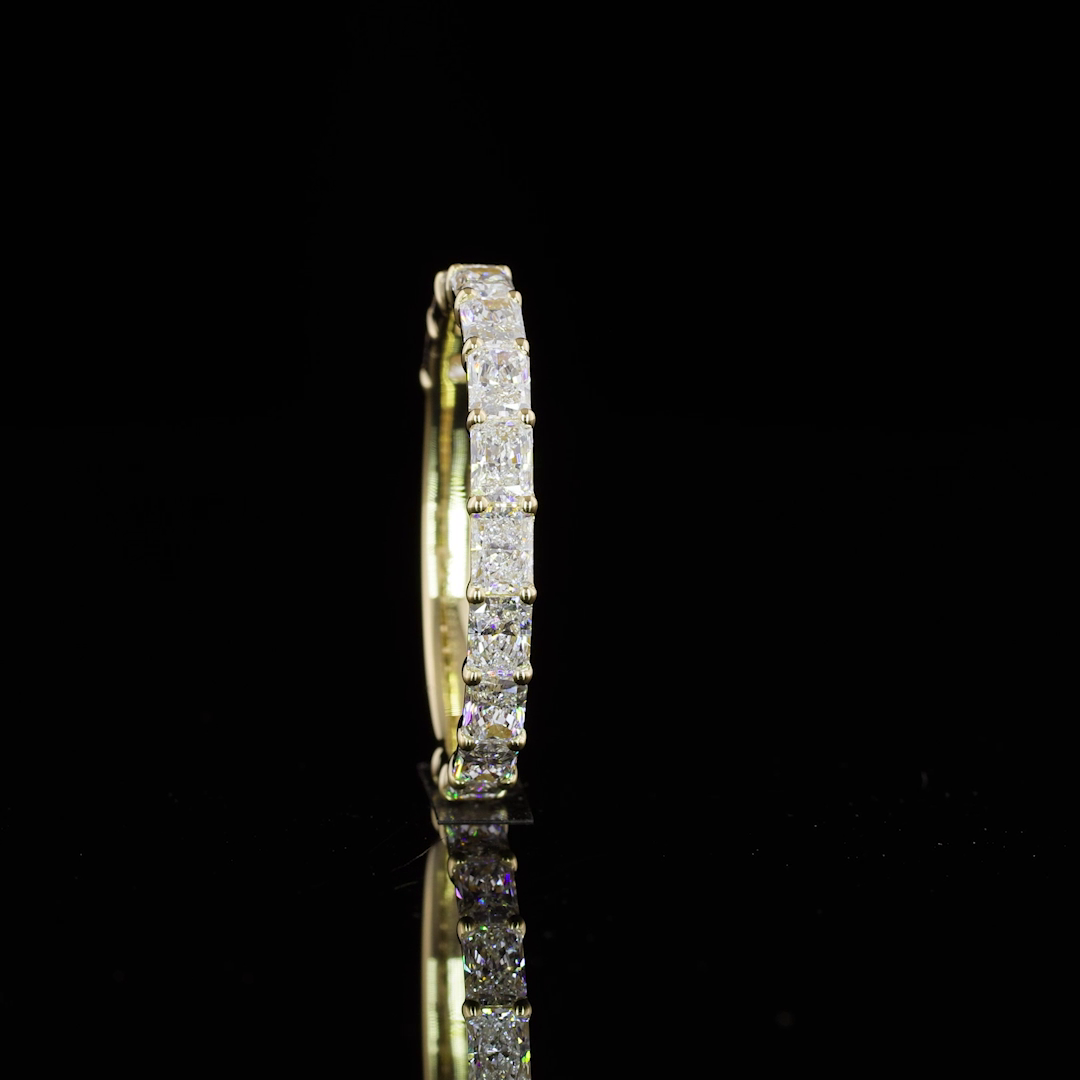 2-1/4ctw Prong East West Radiant Half Eternity Band
